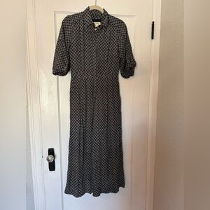 Anthropologie Black and White Long Sleeve Dress